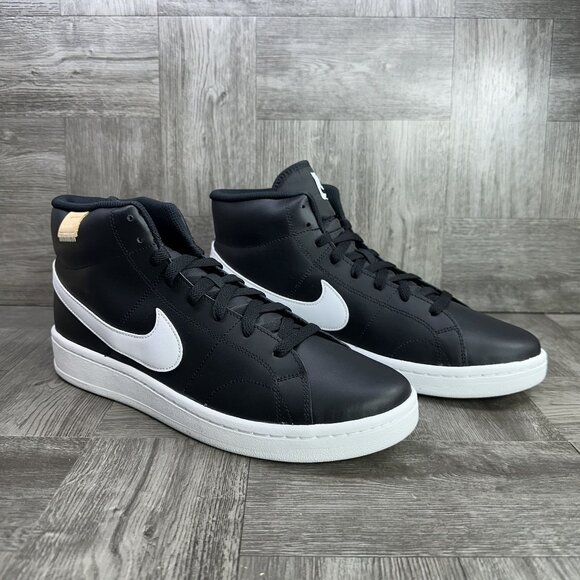 Nike Court Royale 2 Mid Women's 12/Men's 10.5 Black Leather Shoes CT1725-001 - Picture 2 of 9